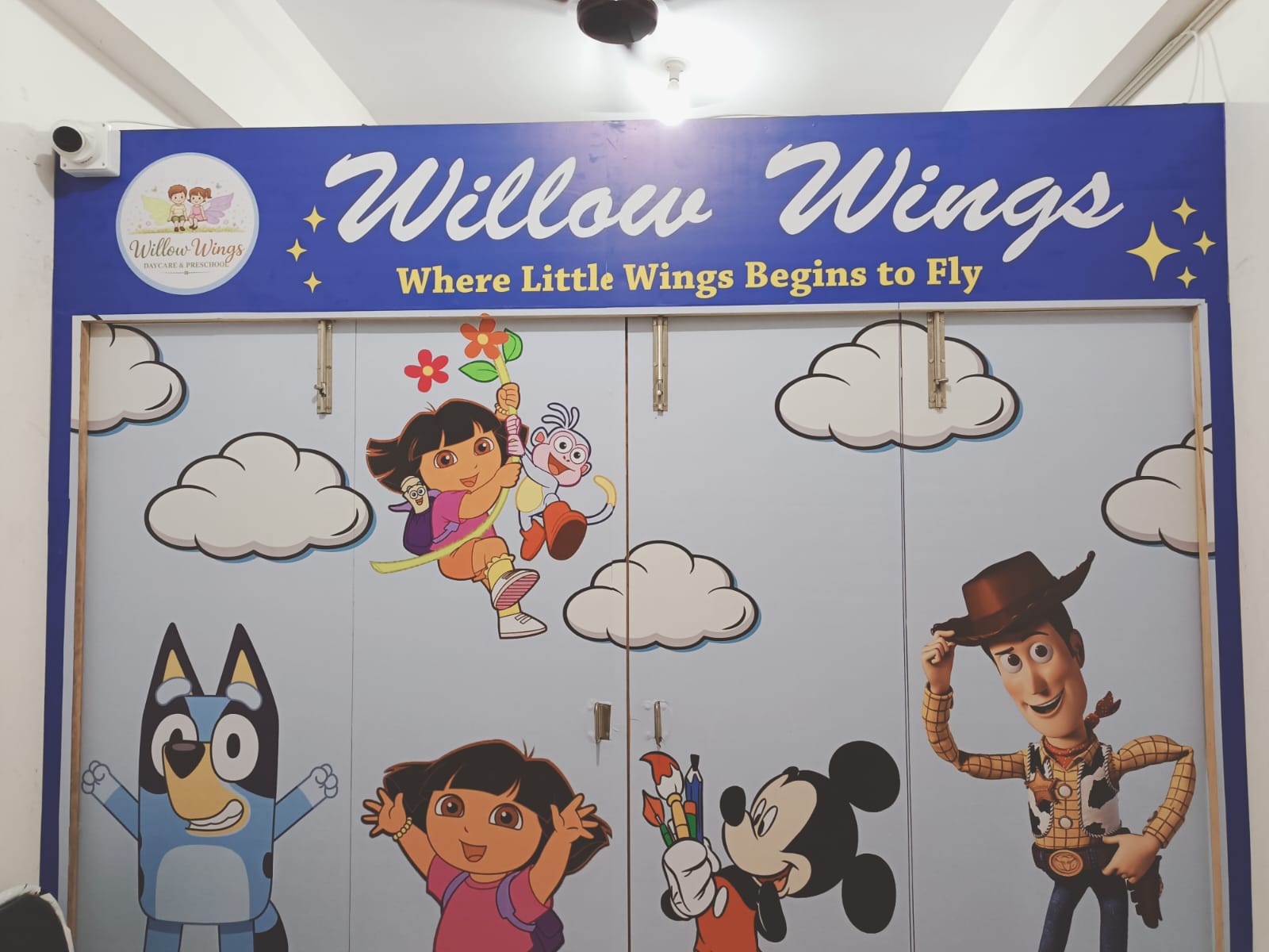Colourful character murals at Willow Wings